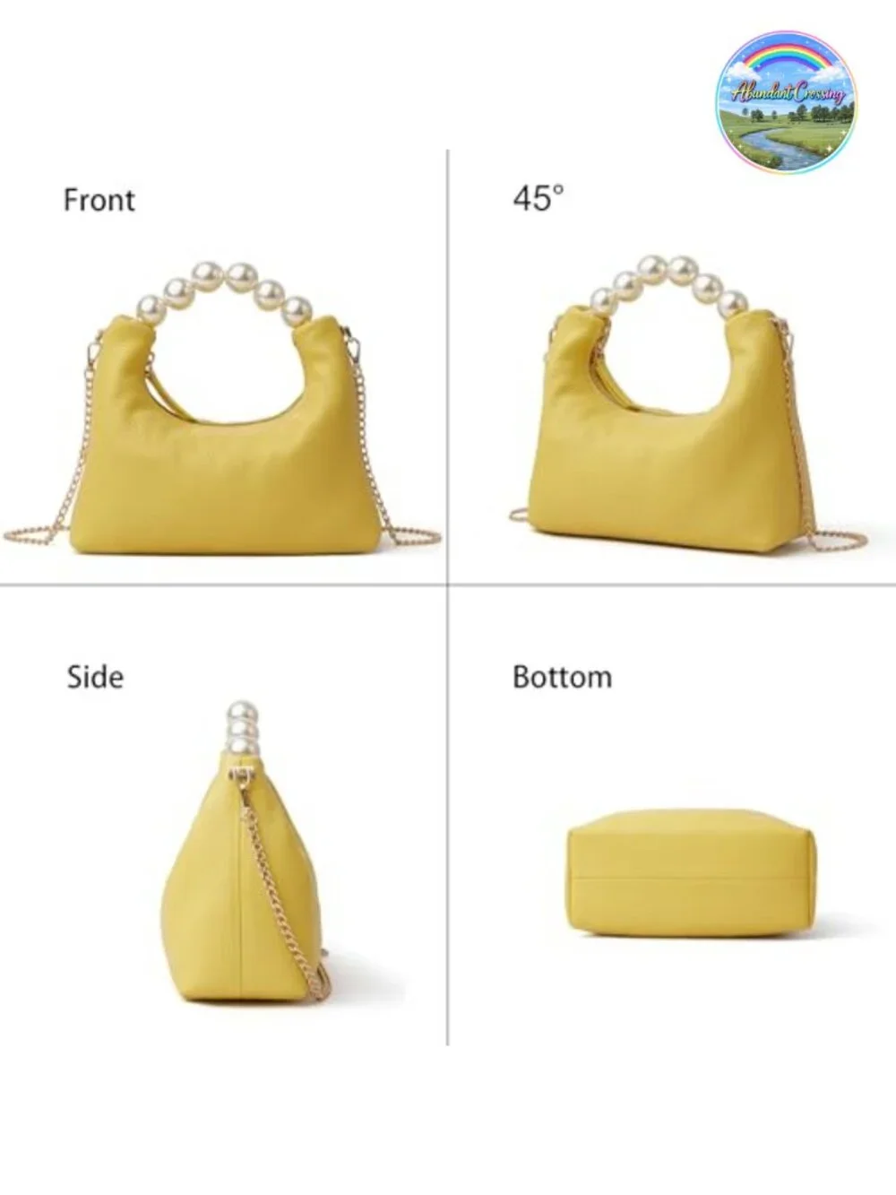 Genuine Leather Top Handle Clutch Purse Women Designer Pearl Tote